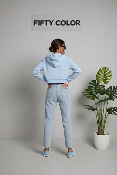 Fifty Color Hanorac cardigan cu glugă și fermoar pentru femei - cu trei fire înălțate