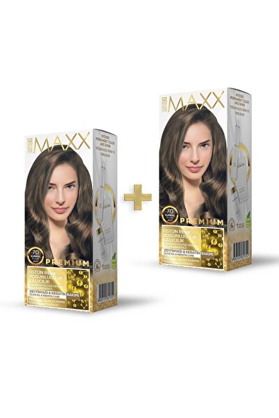 MAXX DELUXE 2'li Premium Yarı Kit Set Saç Boyası 7.0 Kumral