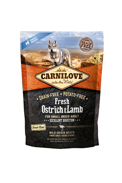 Carnilove Taze Devekuşu & Kuzulu Tahılsız Küçük Irk Yetişkin Köpekler Için Kuru Mama - 1.5kg