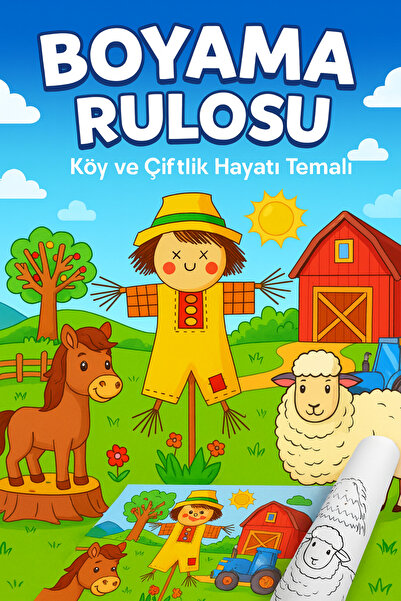 Haydi Dekor Köyümü Boyuyorum Eğleniyorum ve Öğreniyorum Boyama Rulosu 5 Metre Aktivite