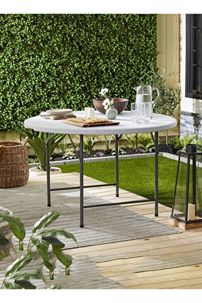 Cady One Kady One Round Folding Plastic Table for Camping, Trips and Home 120*73 cm