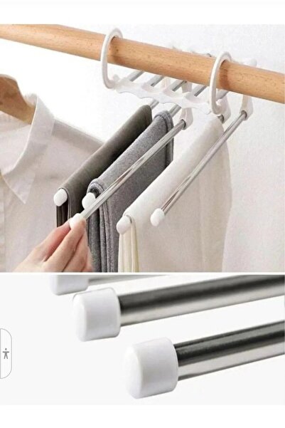 NEWSTORE HOME 1 قطعة منظم ملابس متحرك أبيض للخزانة، نظام تعليق للبنطلونات والربطات والشالات، شماعة متعددة الطبقات
