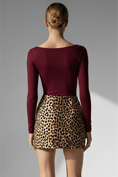 Thestiluxe Жіноче тіло з квадратним вирізом з лайкри з довгими рукавами