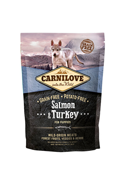 Carnilove سمك السلمون والديك الرومي والفواكه والخضروات والأعشاب للجراء، 1.5 كجم