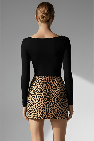 Thestiluxe Жіноче тіло з квадратним вирізом з лайкри з довгими рукавами