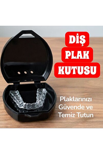 Diş Plakları için Taşınabilir Koruma Kabı - SİYAH renk 1 adet
