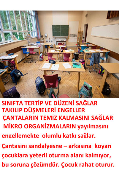 mintikbirler Okul Çanta Askısı 1 Adet Öğrenci Sıra Masa Askı Çocuk Sınıf Düzenleyici Aparatı Organizer