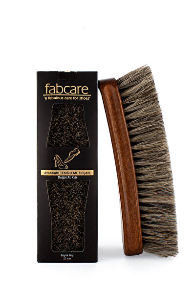 Fabcare Doğal At Kılı Cilalı Ahşap Ayakkabı Fırçası 21 Cm