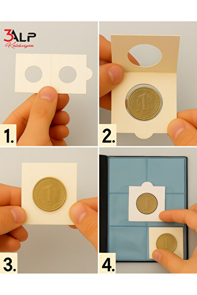 3Alp Koleksiyon Madeni Para Karton Kapama 37.5 mm, Kendinden Yapışkanlı - Sticker'sız (1 Kutu içinde 25 Adet vardır)
