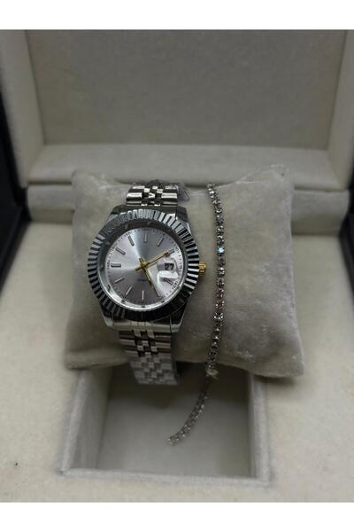 Brality ساعة يد نسائية بتصميم عتيق ولون فضي وسوار فولاذي وعلبة فضية - مع سوار...