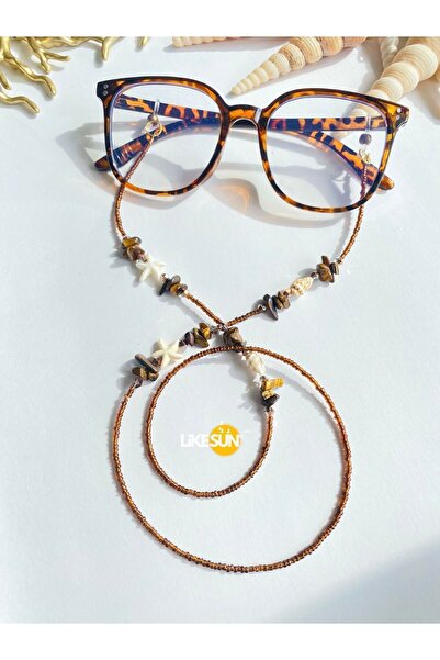 LiKESUN "نفحة النمر" حبل النظارات من حجر عين النمر الطبيعي