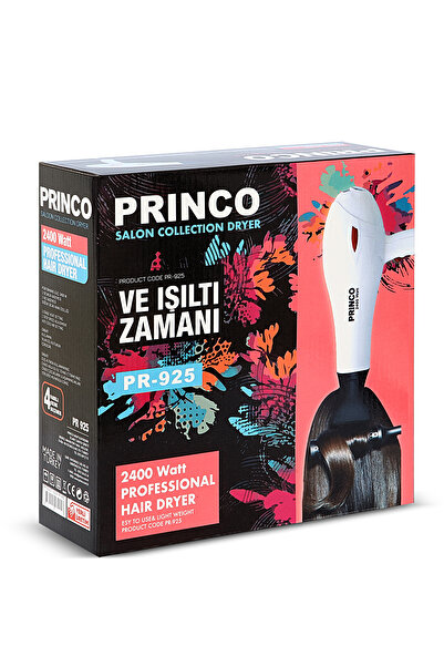 Princo Professional Blow Dryer, Styler and Hair Dryer 2400 W White with Special Box Pr-925