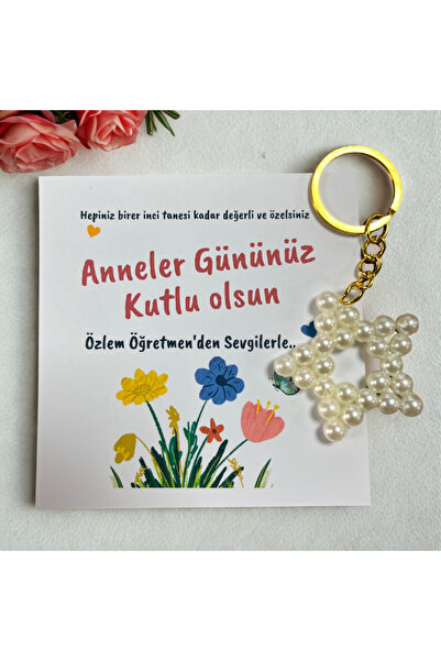 HEN GSM 15 Adet Düğün Kına Nikah Anneler Günü Hediyesi Inci Yıldız Anahtarlık