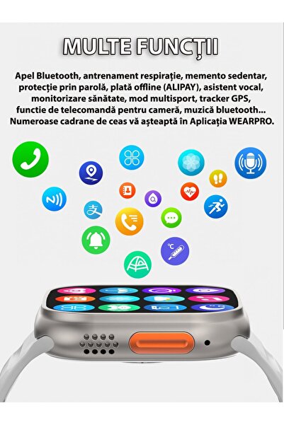 CEB Ceas inteligent iTin S10 Pro 2.22” + Căști wireless iTin R10 + Curea suplimentară / Smartwatch