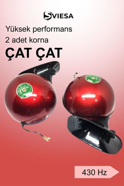 Sviesa Çat Çat Korna 2 li Set Kırmızı 12 Volt Salyangoz Mitsuba Tip Amerikan