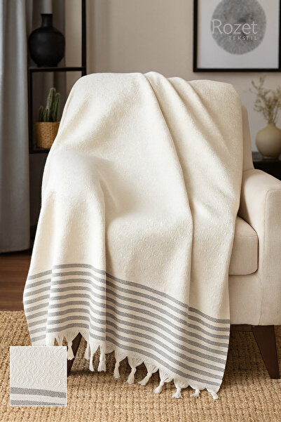 Ecru Sofa Cover Protector | Sofa Shawl | 170x200 | Sofa Cover |