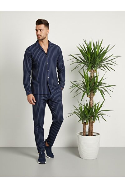 Fifty Color Алачаті стиль креп тканина лінія деталі унісекс сорочка і штани комплект