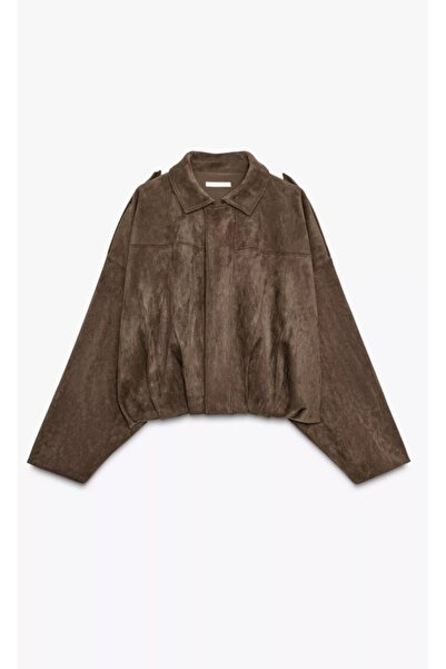 PERADO Жіноча куртка з замшевим ефектом, коричнева