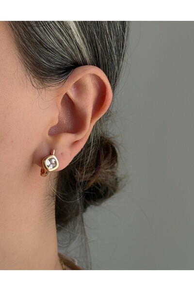 Owentis Steel Rose Gold Single Stone Elegant Orithia Earrings -No Tarnish-