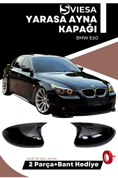 Sviesa Bmw E60 2003-2010 Uyumlu Batman Yarasa Ayna Kapağı Piano Black