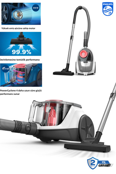 Philips Torbasız Elektrikli Süpürge - Compact Güçlü Performanslı - Mükemmel Temizlik
