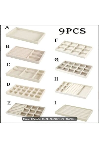 LONDON Birds Store 12 Bölmeli F Tablası + H tablası ( bej renk ) 2 li Çekmece...