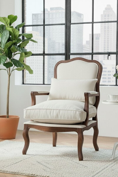 Woodenbend Orlando Ceviz Rengi Ahşap Kumaşlı Berjer – Kayın Ağacı, İskandinav...