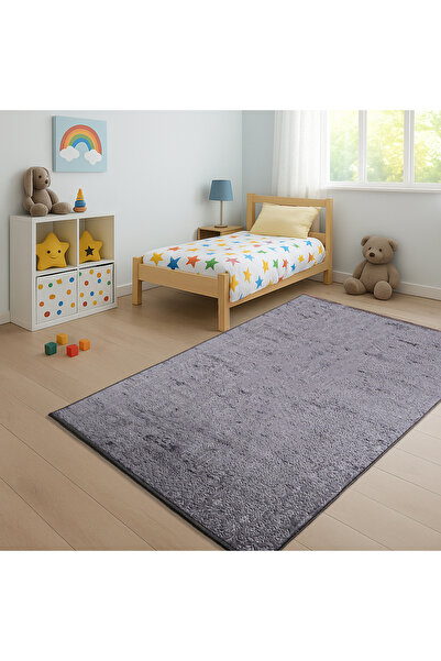 Bonny Home Nova Antrasit Leke Tutmaz Yıkanabilir Kaymaz Çocuk Genç Odası Halı...