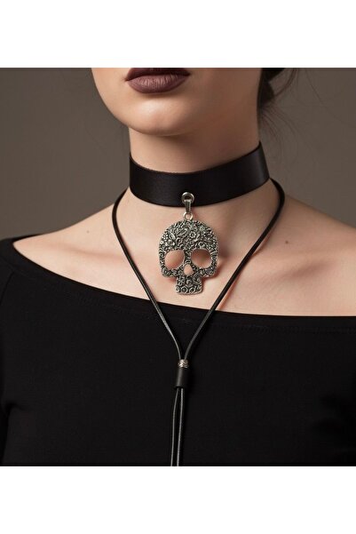 DENİZ TASARIM Kuru Kafa Tasma Kolye