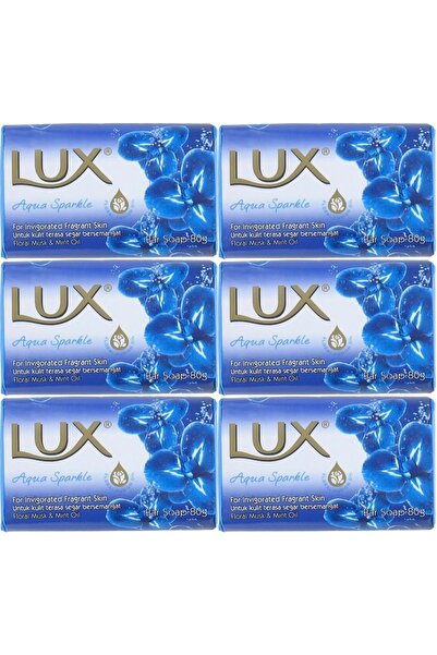LUX صابون 80 جرام أكوا سباركل (بريق مثل الماء) (مجموعة من 6 قطع)