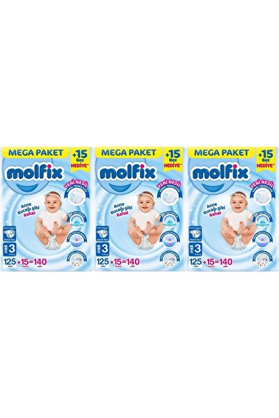 Molfix Bebek Bezi Beden:3 (4-9KG) Midi 420 Adet Mega Aylık Fırsat Pk