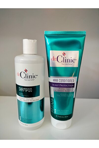 Dr. Clinic Kapalı Saçlar Scalp Protection Shampoo 400 ml and Conditioner 250 ml Set of 2