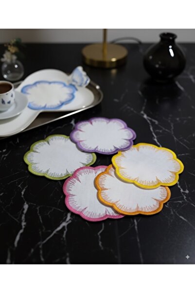 NGR HOME 6 مناديل تقديم كوكتيل ملونة