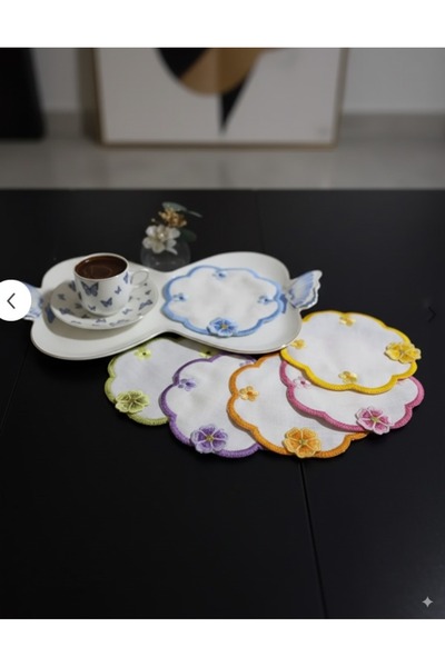 NGR HOME NGR HOM E 6 قطع مقاسات مختلفة من مناديل كوكتيل باللون البني الزهري