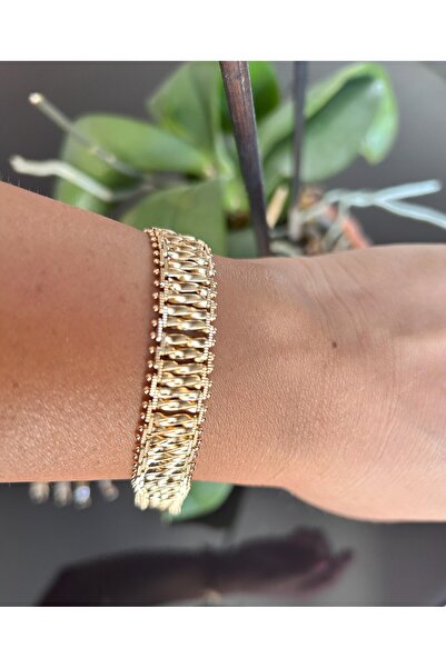 Butik PONTE – Rose Rengi Halat Formlu Kadın Bileklik Mimari İlhamlı Zincir Ta...