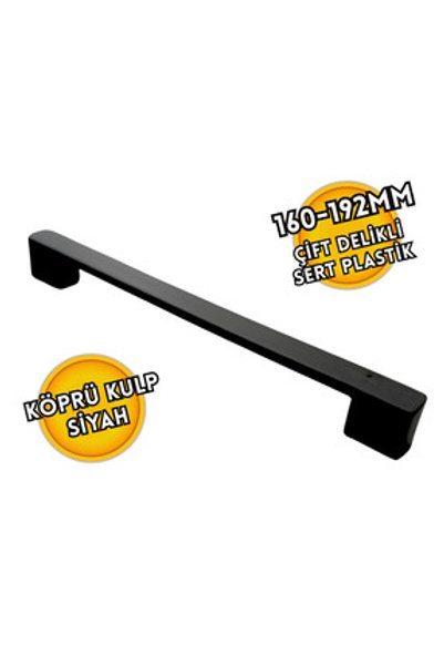 TEKSAN Çift Delikli 160-192 Mm Plastik Köprü Kulp, Lüks Sert Plastik, Mutfak Mobilya Dolap Çekmece Kulpu