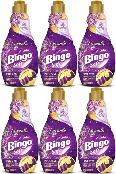 Bingo Soft Çamaşır Yumuşatıcı Konsantre 1440ML Lavanta (6 Lı Set)