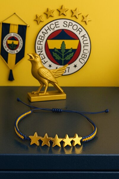 puffydik Fenerbahçe 5 Yıldız Taraftar Bilekliği - El Yapımı Ayarlanabilir