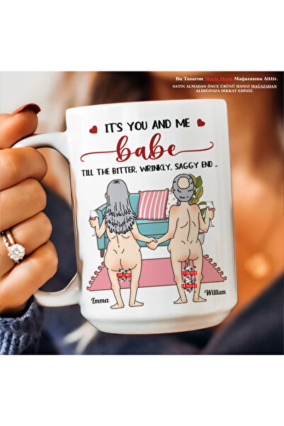 MARİS STORE Sen Ve Ben Bebeğim Kişiselleştirilebilir Komik Naked Çift Kupası