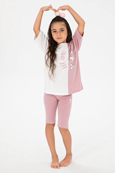 U.S. Polo Assn. Girl's Pink Shorts Top Set 50312404-Vr041