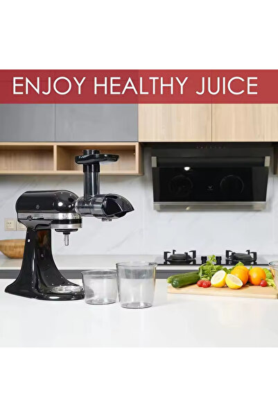 Choice Black Masticating Juicer Attachment for KitchenAid All Models Stand Mixers