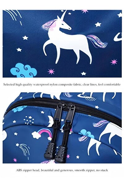 Generic 3pcs Print School Backpack Set Large Capacity School Rucksack for Elementary and Middle School Stude