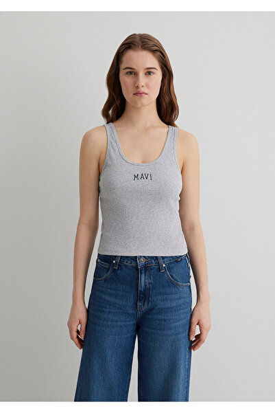 Mavi Vypasovaný sportovec s vytištěným šedým logem -1611899-83096