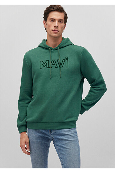 Mavi Zelená mikina s kapucí s potištěným logem 0610941-71874