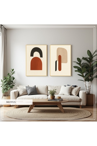 Tablomtr Digital Printed Metal Framed Glass 2-Piece Decorative Table - Motus