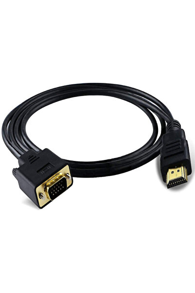 Generic كابل محول HDMI Gold Male إلى VGA HD Male 15Pin 1080P بطول 1.8 متر بال...