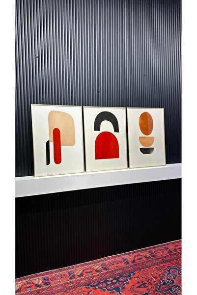 Tablomtr Digital Printed Metal Framed Glass 3-Piece Decorative Table - Motus