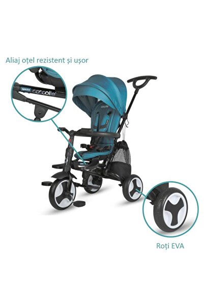 Coccolle Tricicleta ultrapliabila Spectra Plus Premium Line, Scaun reversibil, Copertina XXL, Cos ac