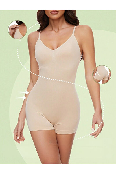 MİSTİRİK Larix Model Kadın Tam Boy Tulum Korse Push Up Etkili Basen Toplayıcı Tam Boy Korse Ten Renk