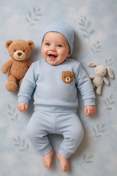Ozz Baby Baby 0/1-0/3 Months Teddy Bear Embroidered Hospital Release Newborn ...